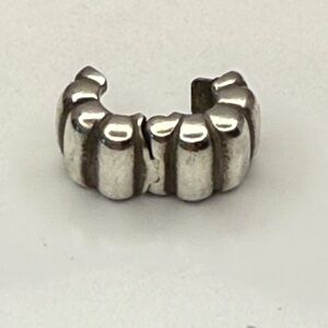 Pandora Sterling Silver Ribbed Open Clip Stopper ALE S925-Retired
